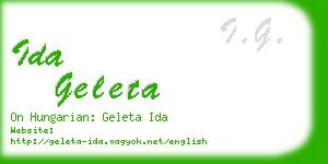 ida geleta business card